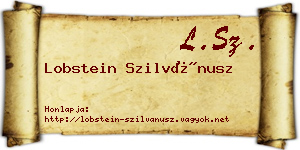 Lobstein Szilvánusz névjegykártya